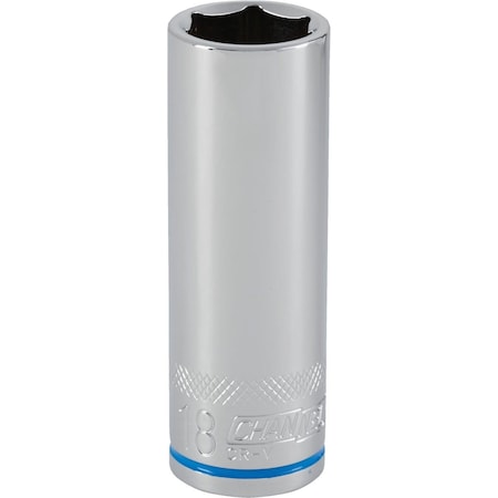 Channellock 1/2 In. Drive 18 mm 6-Point Deep Metric Socket 351336
